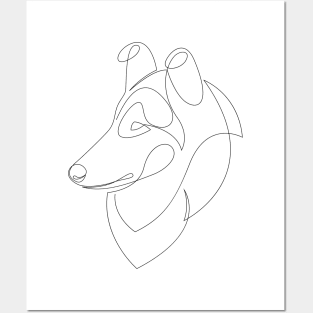 Rough Collie - one line dog Posters and Art